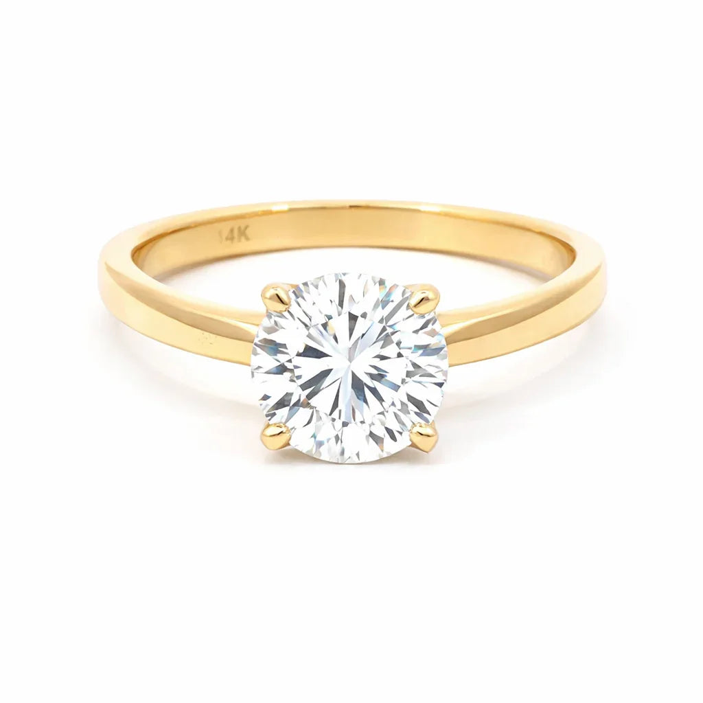 1.00CT Lab Grown Diamond Solitaire Ring in 14K Yellow Gold