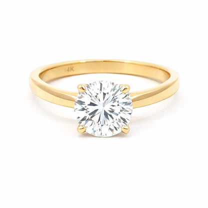 1.00CT Lab Grown Diamond Solitaire Ring in 14K Yellow Gold