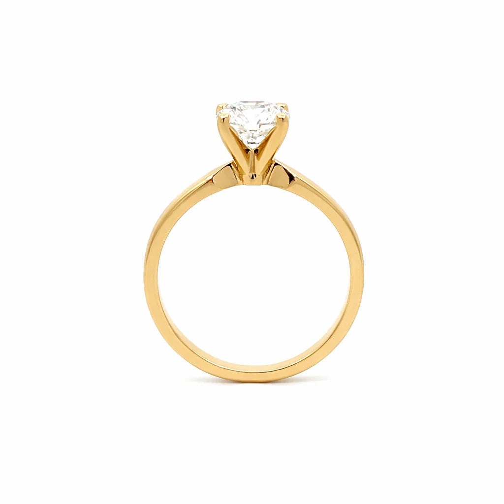 1.00CT Lab Grown Diamond Solitaire Ring in 14K Yellow Gold