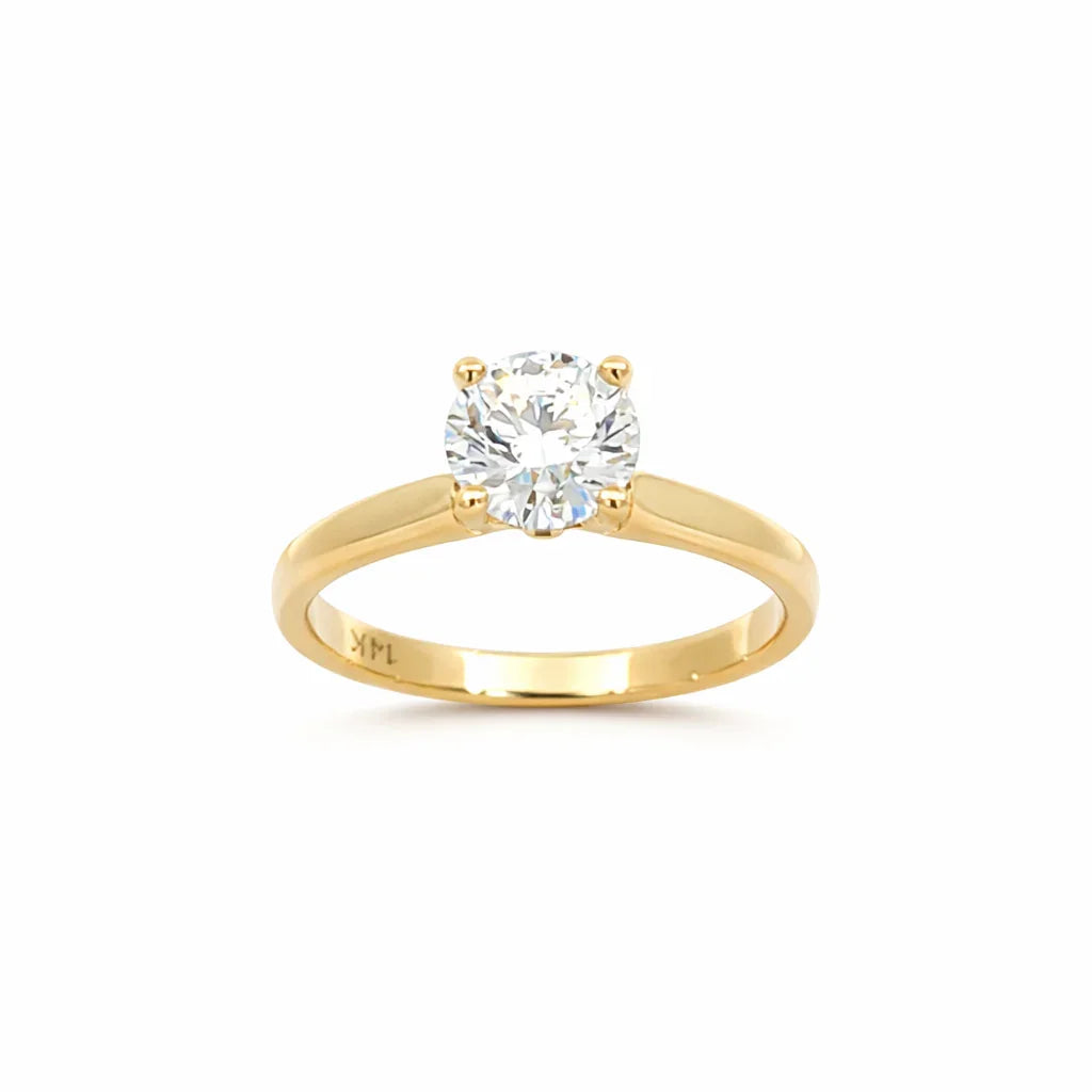 1.00CT Lab Grown Diamond Solitaire Ring in 14K Yellow Gold