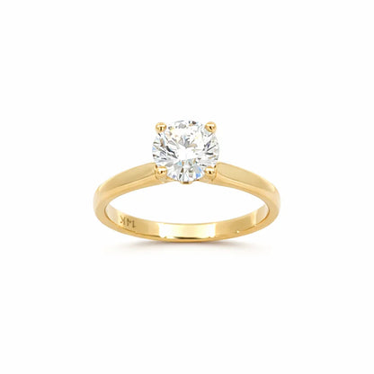 1.00CT Lab Grown Diamond Solitaire Ring in 14K Yellow Gold