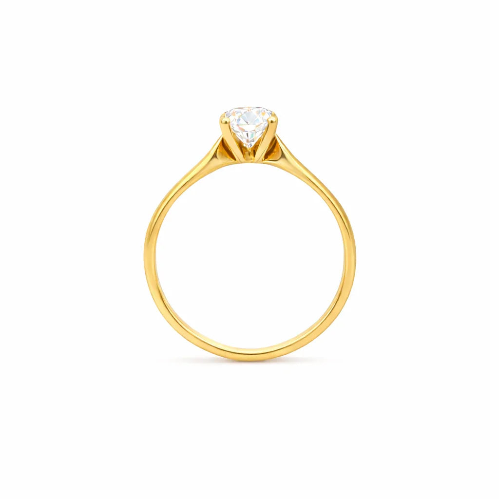 1.00CT Lab Grown Diamond Solitaire Ring in 14K Yellow Gold