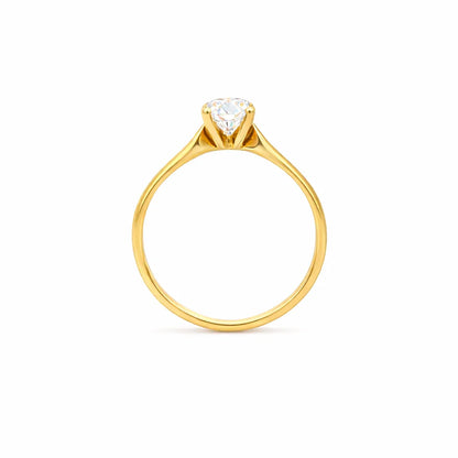 1.00CT Lab Grown Diamond Solitaire Ring in 14K Yellow Gold