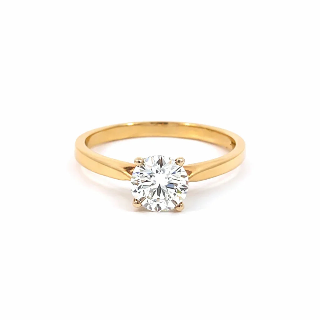 1.00CT Lab Grown Diamond Solitaire Ring in 14K Yellow Gold