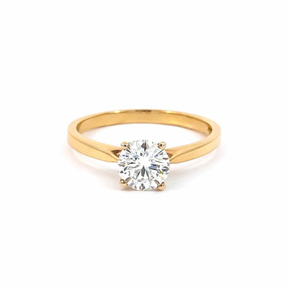 1.00CT Lab Grown Diamond Solitaire Ring in 14K Yellow Gold