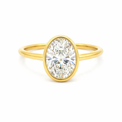 1.51 CT Oval Lab Grown Diamond Solitaire Ring in 14K Yellow Gold