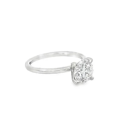 1.52 Carat Round Lab Grown Diamond Solitaire Ring in 14K White Gold