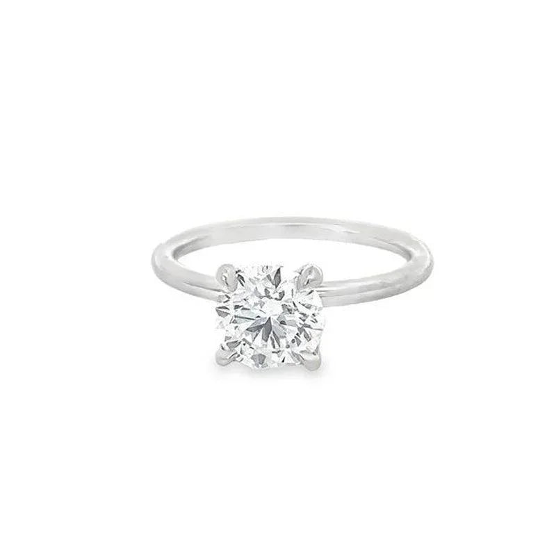1.52 Carat Round Lab Grown Diamond Solitaire Ring in 14K White Gold