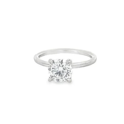 1.52 Carat Round Lab Grown Diamond Solitaire Ring in 14K White Gold