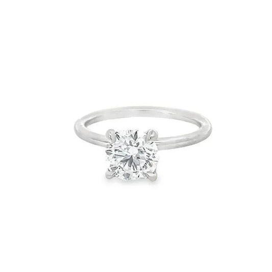1.52 Carat Round Lab Grown Diamond Solitaire Ring in 14K White Gold