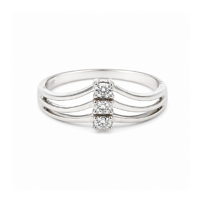 10K White Gold 0.03CT Diamond Women's Ring