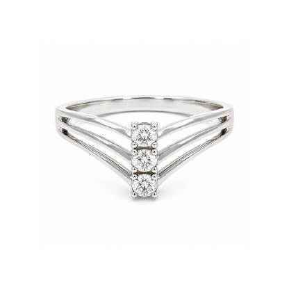 10K White Gold 0.03CT Diamond Women's Ring