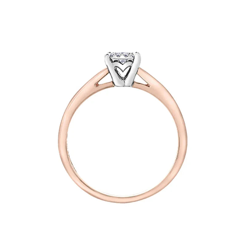 10K Rose Gold 0.13TDW Diamond Halo Ring