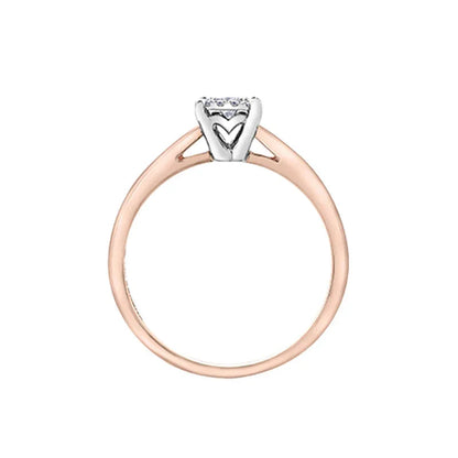 10K Rose Gold 0.13TDW Diamond Halo Ring