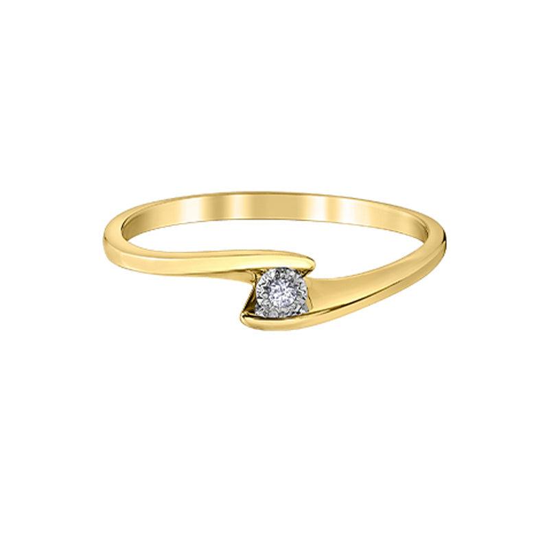 10K Yellow Gold 0.015CT Diamond Ring