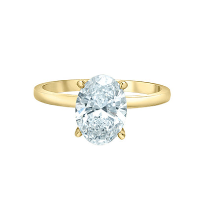 14K Yellow Gold 2.12ct Lab-Grown Diamond Oval Ring