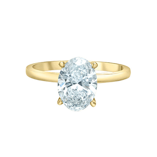 14K Yellow Gold 2.12ct Lab-Grown Diamond Oval Ring