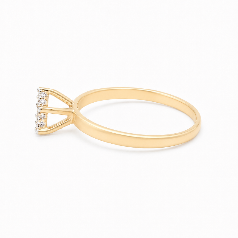 10K Yellow Gold 0.02CT Cluster Diamond Ring