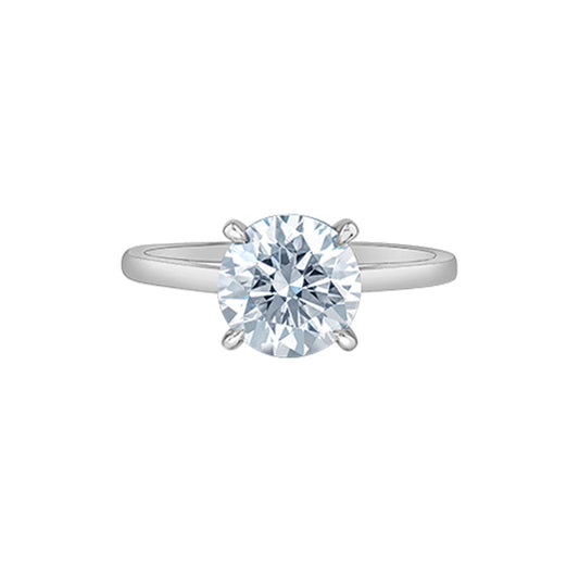 2.10CT Round Lab Grown Diamond Solitaire Ring in 14K White Gold