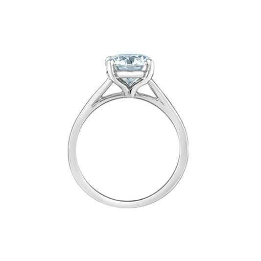 2.10CT Round Lab Grown Diamond Solitaire Ring in 14K White Gold
