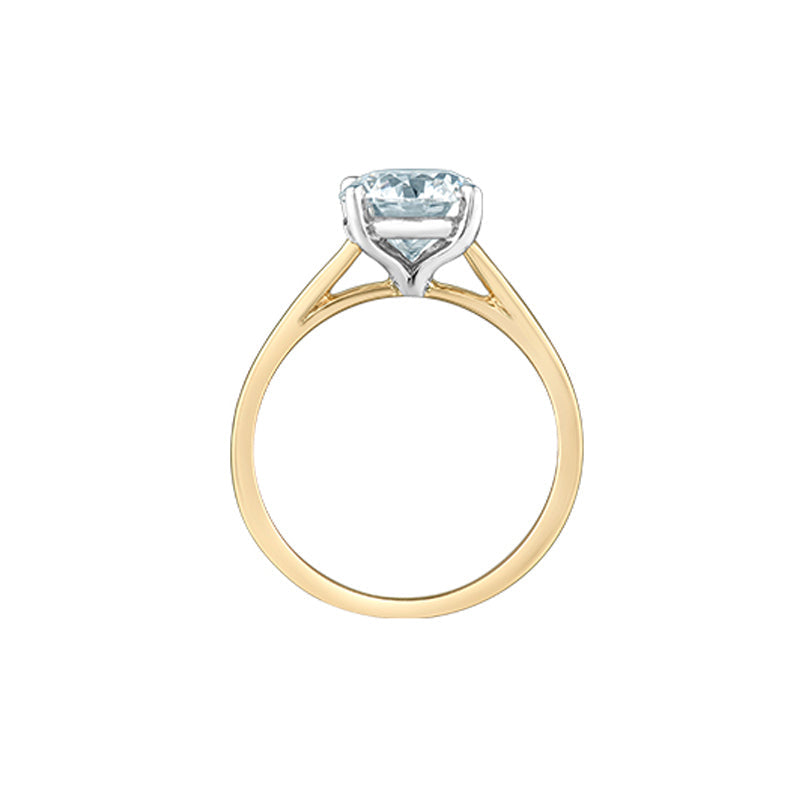 14K Yellow & White Gold 2.08ct Lab-Grown Diamond Solitaire Ring