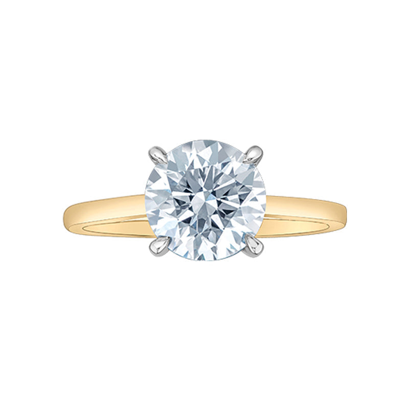 14K Yellow & White Gold 2.08ct Lab-Grown Diamond Solitaire Ring