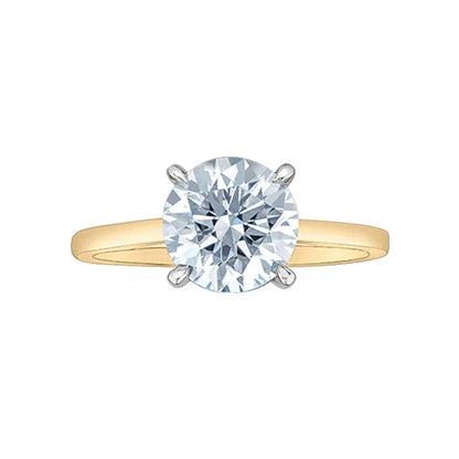 14K Yellow & White Gold 2.00ct Lab-Grown Diamond Solitaire Ring