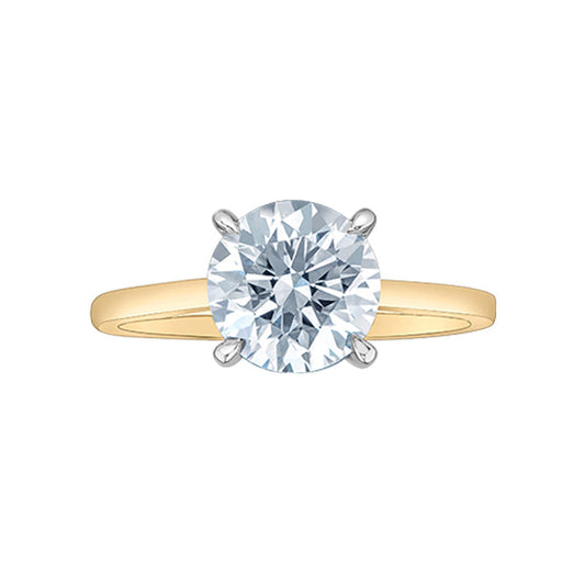 14K Yellow & White Gold 2.08ct Lab-Grown Diamond Solitaire Ring