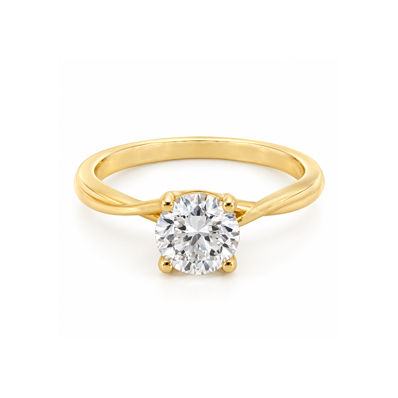 14K Yellow Gold 1.50CT Lab Grown Diamond Solitaire Ring with Infinity Shank