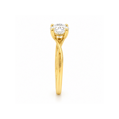 14K Yellow Gold 1.50CT Lab Grown Diamond Solitaire Ring with Infinity Shank