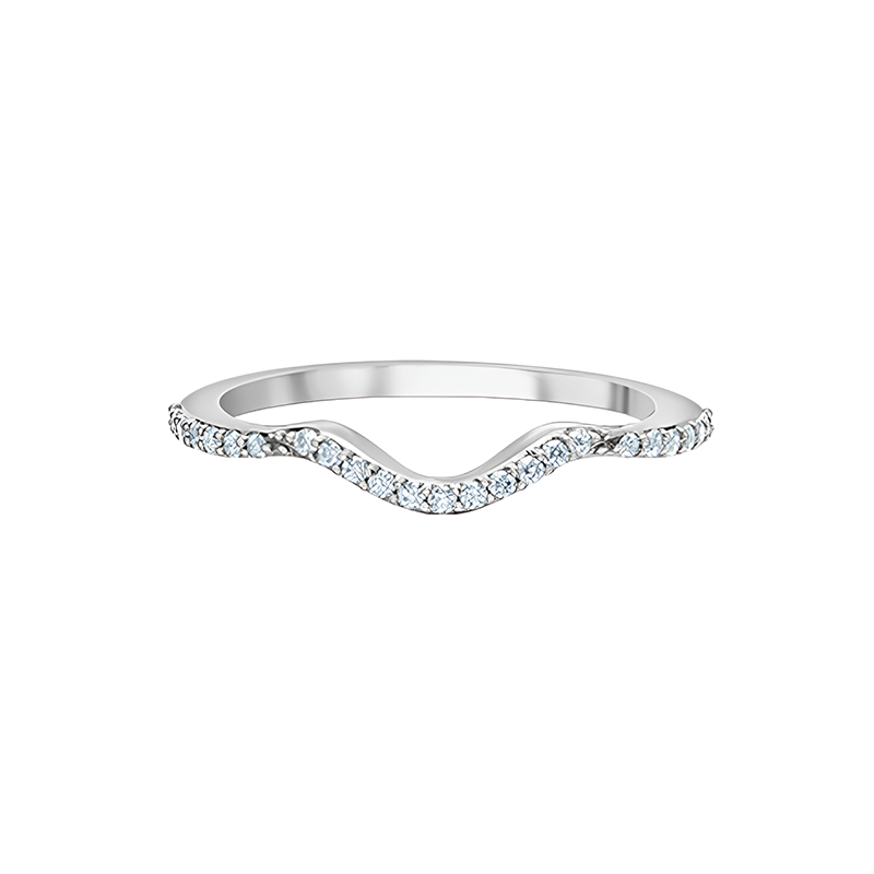 14K White Gold 0.14TDW Lab Grown Diamond Curved Band