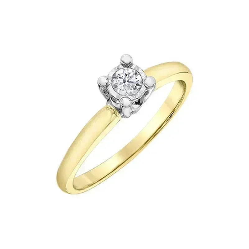 10K Yellow Gold 0.13CT Diamond Solitaire Promise Ring