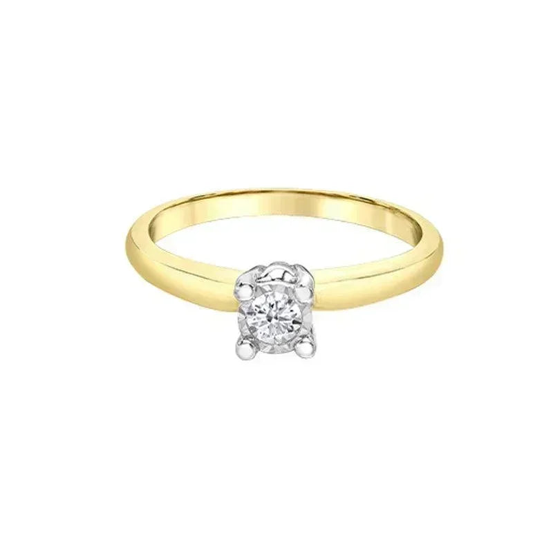 10K Yellow Gold 0.13CT Diamond Solitaire Promise Ring