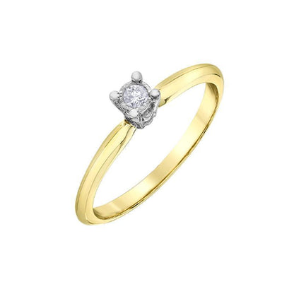 10K Yellow Gold 0.05CT Solitaire Promise Ring