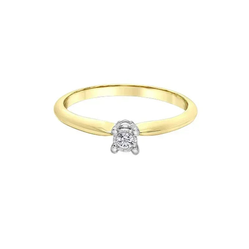 10K Yellow Gold 0.05CT Solitaire Promise Ring
