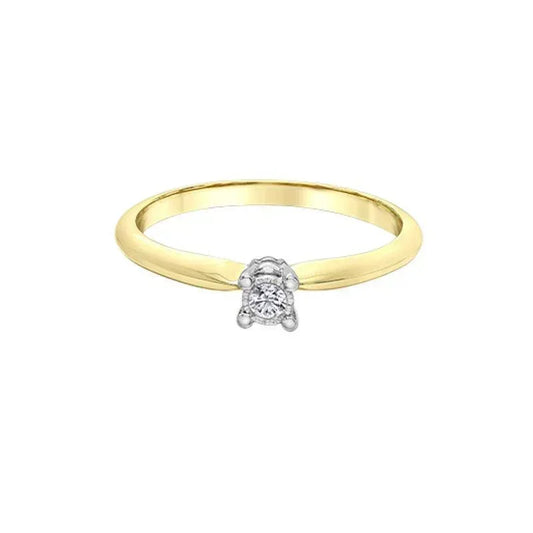 10K Yellow Gold 0.05CT Solitaire Promise Ring
