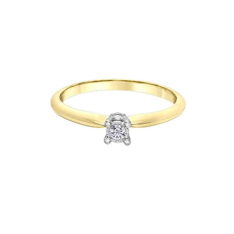 10K Yellow Gold 0.05CT Solitaire Promise Ring