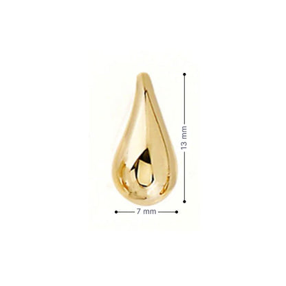 10K Yellow Gold Small Teardrop Stud Earrings