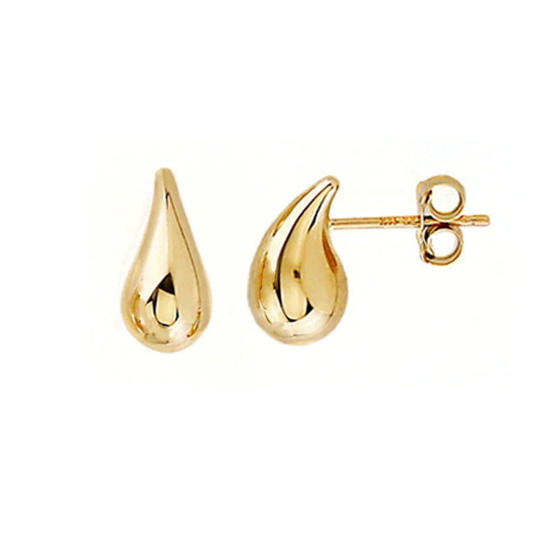 10K Yellow Gold Small Teardrop Stud Earrings