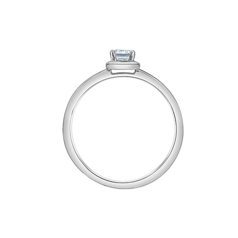 10K White Gold 0.50CT Lab Grown Diamond Emerald Cut Ring