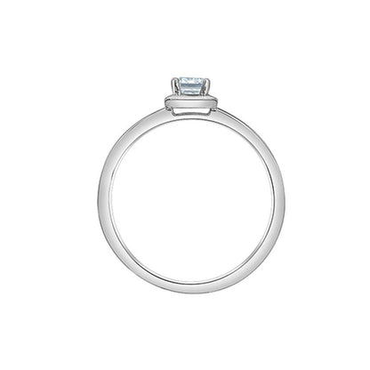 10K White Gold 0.50CT Lab Grown Diamond Emerald Cut Ring