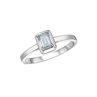 10K White Gold 0.50CT Lab Grown Diamond Emerald Cut Ring