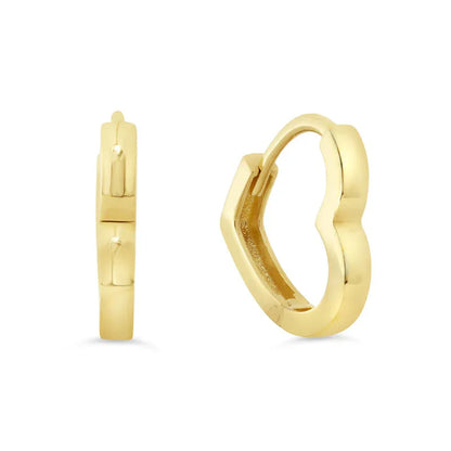 10K Yellow Gold Heart Earrings