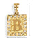 10 Karat Yellow Gold Initial Letter B Square Pendant