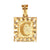 10 Karat Yellow Gold Letter C Initial Square Pendant