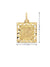 10K Yellow Gold Initial Letter E Square Pendant