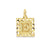 10K Yellow Gold Initial Letter E Square Pendant