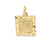 10K Yellow Gold Initial Letter L Square Pendant