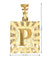 10 Karat Yellow Gold Initial Letter P Square Pendant