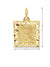 10K Yellow Gold Initial Letter R Square Pendant